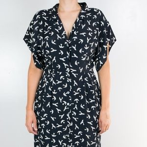 Cute vintage navy bird dress